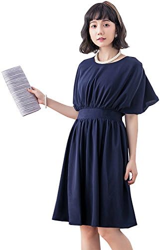 Amazon Hanamaya レディース 杏 薄紫 紺 カラーワンピース 半袖 春夏秋 ジーンズ シンプル 膝丈 スカート 通勤 ワンピース 純色 披露宴 結婚式 可愛い 休闲 レジャー オールインワン 通販