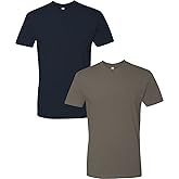Next Level Apparel Mens Premium Fitted Short-Sleeve Crew Midnight-Warm Grey(2Pack) XX-Large
