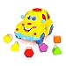 Geefia Intelligent Fruit Blocks Cartoon Car Toy, Battery Operated Bumping Change Drection Smart Toy for Kids with Light and Music