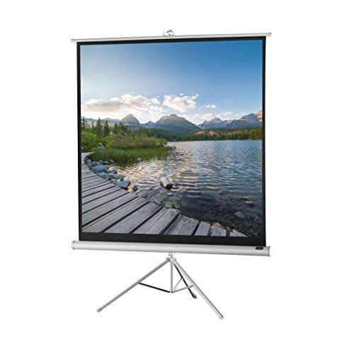celexon 102" Tripod Projector Screen Tripod Economy, 72 x 72 inches Viewing Area, 1:1 Format, White Edition
