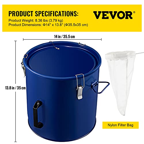 VEVOR Fryer Grease Bucket 8 Gal Oil Disposal Caddy Steel Fryer Oil