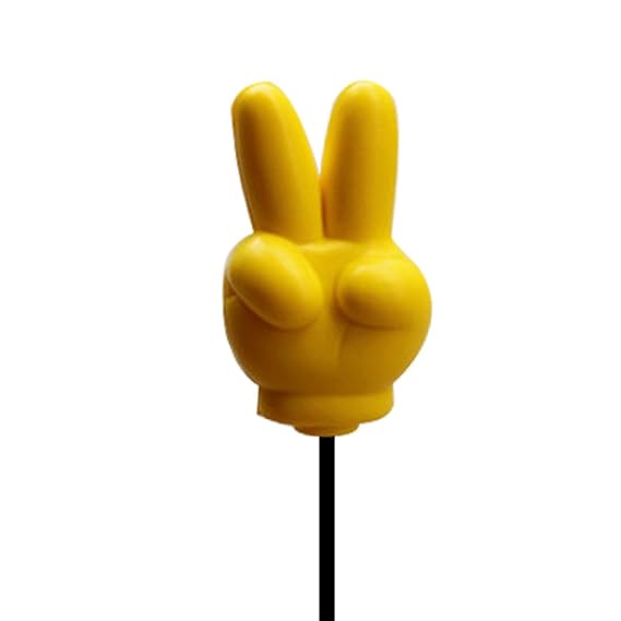 COGEEK Yellow Forefinger Victory Vfinger Antenna Topper Ball EVA Foam