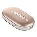 OSUNLIN 5200mAh Portable Pebbles Double-Side Rechargeable Hand Warmer/Power Bank for iPhone/Samsung (Gold)