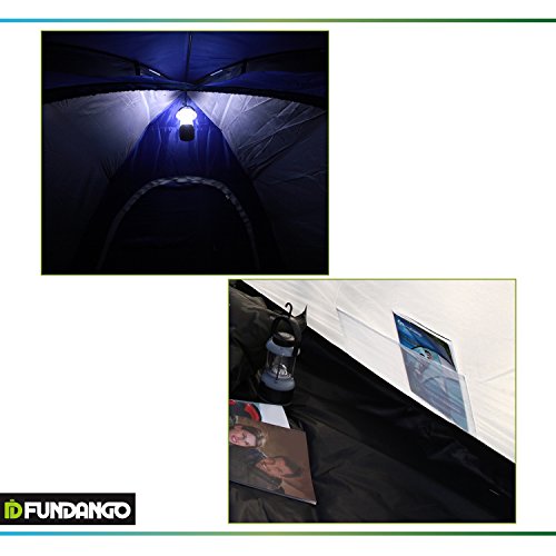 FUNDANGO Portable Durable Waterproof 3 Persons Family Camping Tent with Fully-Covered Vestibule