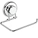 HASKO accessories - Powerful Vacuum Suction Cup Toilet Paper Holder – Wall Mount Stainless Steel Tissue Roll Dispenser for Bathroom & Kitchen – Can be Mounted on Clean Flat Smooth Surface (Chrome)