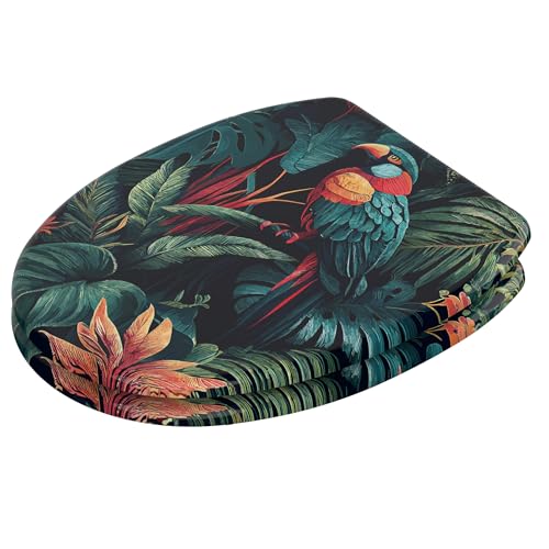 Sanilo Toilet Seat with Soft-Close Mechanism, Many Toilet Seat Lids to Choose From, Nice Finish, Easy Assembly, Sturdy Hinges (Exotic)