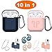 Airpods Case, Airpods Accessories Kits, 10 in 1 Protective Silicone Cover Skin Apple Airpods Anti-Lost Airpods Strap, Airpods Watch Band Holder, Airpods Ear Hook (Blue Pink)