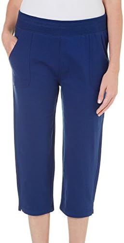 SunBay Petite French Terry Pull-On Capris X-Large Petite Twilight blue