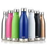vanpo Double Walled Stainless Steel Vacuum Insulated Water Bottle 17oz,No Sweating, Keeps Drink Cold or Hot Comes with a Cleaning Brush