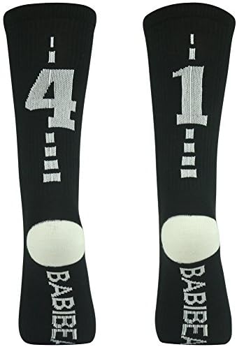 BABIBEAN Unisex Children Knee Length Sports Socks For Soccer Black/White 13-17 Age
