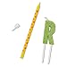 Roar Birthday Cake Topper Letters with Thin Printed Candles and Holders (28 Pack)