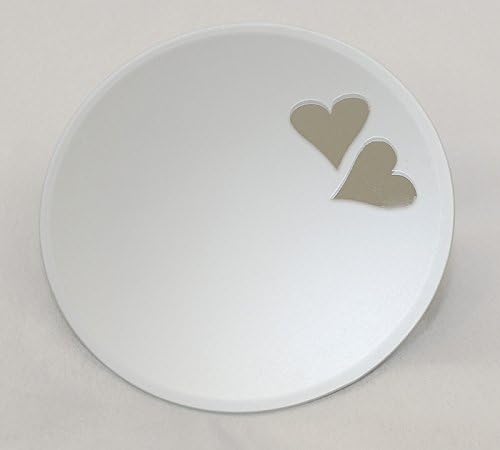 Round Mirror with Hearts Diameter 20 cm satin