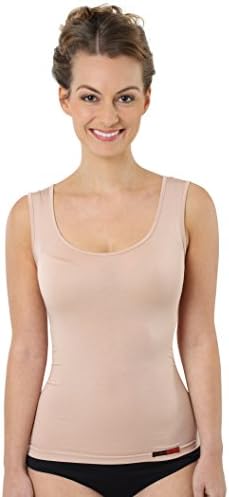 ALBERT KREUZ Women's Invisible Sleeveless Business Undershirt with deep Scoop Neck Micromodal Light Nude Beige