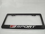 F Sport Gloss Black Carbon Fiber License Plate Frame with Black Caps