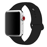 Watch Band 42mm - Sport edition for iWatch Series 1, Series 2, Series 3 - replacement silicone sports bands - Black