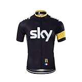 Yianerm Men's Cycling Jersey Breathable Full-zipper Comfortable Cycling Top And 3D-padded Tight Bib(Short) Set For Outdoor Riding (Large, Black)