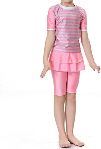 New Girls Muslim Shorts Two-Piece Swimsuits Islamic Children Burkini