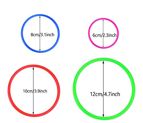 HRLORKC Plastic Ring Toss Game Set Rings for Ring Toss for Kids Outdoor Games Plastic Carnival Rings Carnival Games for Carnival Party and Parent-Child Games (32 pcs)