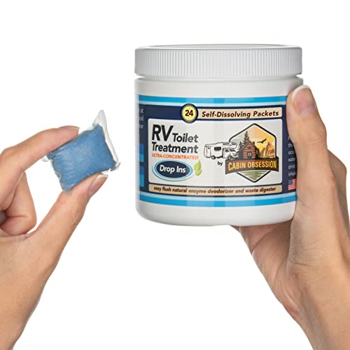 Cabin Obsession RV Toilet Treatment Drop Ins 24 Easy Flush SelfDissolving RV Black Tank