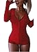 EASTDAMO Fashion Lady's Long Sleeve V Neck Knitted Romper Jumpsuit Overalls