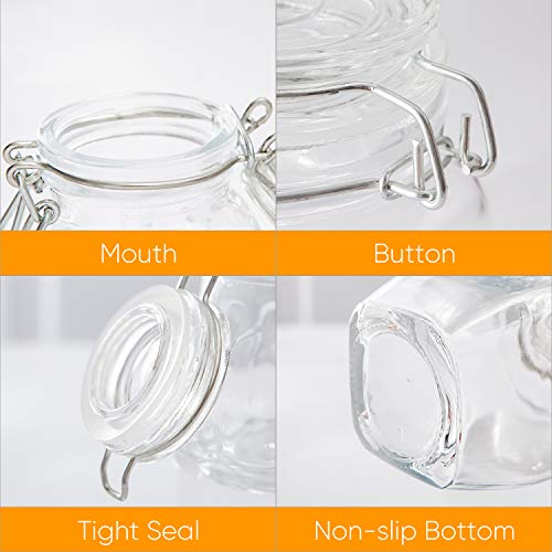 Spice Jars, Flrolove 30 Pack 3.5oz Oval shaped Glass Jars with Leak