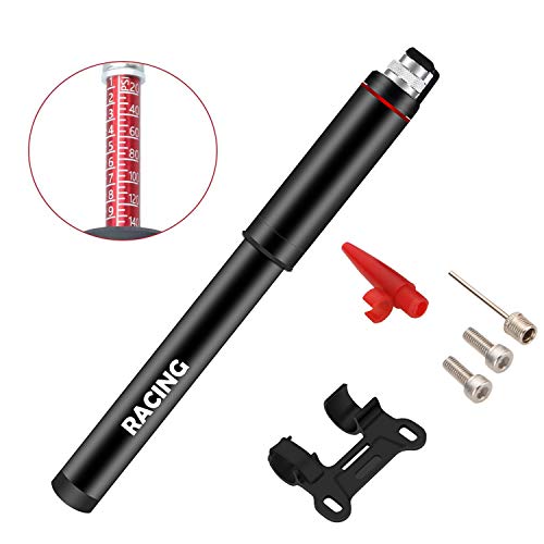 racing Mini Bike Pump with Gauge-Fits Presta and Schrader-Accurate High Pressure 150 PSI-Portable Bicycle Tire Pump for Road Mountain Bikes-Durable& Lightweight，Compact Hand Pump - Thumbnail 7