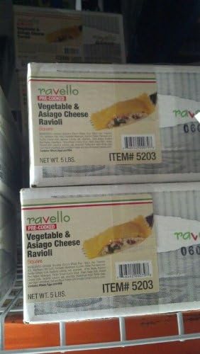 Ravello: Vegetable &amp; Asiago Cheese Ravioli 5 Lb
