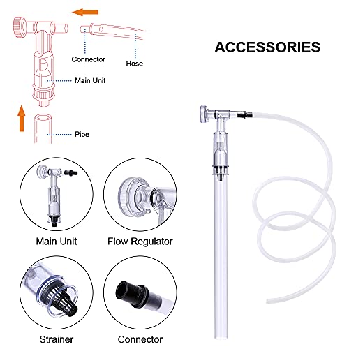 Fish Tank Cleaner Aquarium Siphon Vacuum Gravel - Aquarium Cleaning Tools Kit Algae Scraper Brush and Water Changer with Adjustable Water Flow Controller, Sand Cleaning