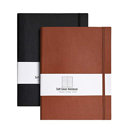 RETTACY Composition Notebook 2 Pack - B5 Notebooks and Journals with Soft Leather Cover,408 Pages,100gsm Thick Lined Paper,7.6 X 10 - Thumbnail 7