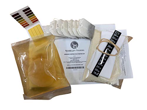 Kombucha Starter Home Brew Kit - A Gift for Kombucha Lovers and Beginners- Includes Organic SCOBY in Starter Tea and much more- by kitchentoolz