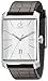 Calvin Klein Men's K2M21126 'Window' Silver Dial Brown Leather Strap Swiss Quartz Watch