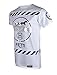 SCREENSHOTBRAND-761 Mens Hipster Hip-Hop Premium Tees - Stylish Longline Fashion T-Shirt Metalic Hustlers Logo Racing - White - Large