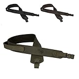 BRONZEDOG Genuine Leather Rifle Sling Ammo Adjustable Hunting Shotgun Strap with Handle