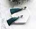 Peacock Blue Teal Fringe Dangle Drop Thread Tassel Earrings Rhinestone Boho Jewelry Long Tassel Stud Earrings for Women