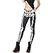 Dawdyfu Skeleton X-ray Bone Leg Leggings Stretchy Tights