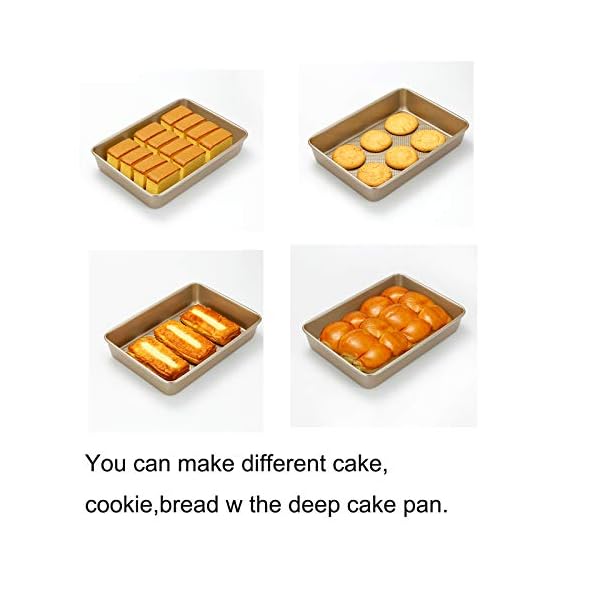 Monfish Rectangle Cake tin -9x13-Inch Carbon Steel Bakeware with Textured Finish - Deep Non-Stick Baking Tray - Oven…