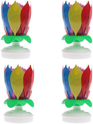 Hengker Happy Birthday Cake Topper Candle Music Birthday Candle (4 Packs, Multicolor)