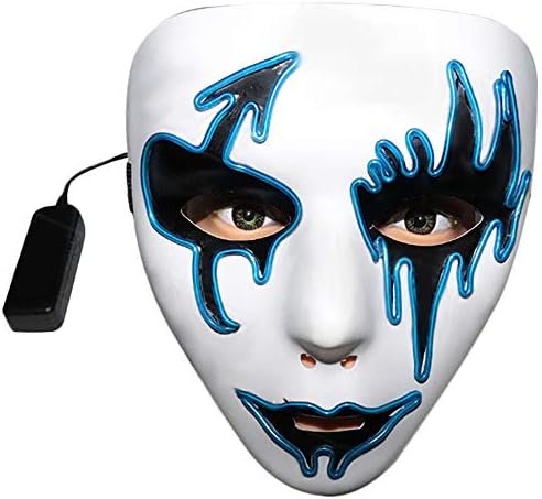 Glowing Mask Luminous LED Light Up Cool Halloween Cosplay Death Grimace Masks for Festival Party Show