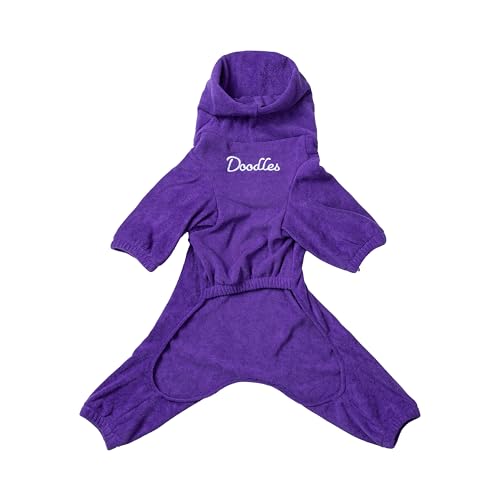 Mikki Doodles Dog Drying Robe, for Curly Coats, Highly Absorbent Microfiber, Fast Drying, Reduces Frizz, Lightweight, Full Body Coverage, Size S