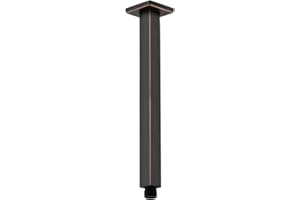 Bronze Shower Arm with Flange 16 Inch Square Shaped Rainfall Shower Head Extension Arm Top Ceiling Mounted Straight Arm by TRUSTMI, Oil Rubbed Bronze