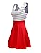 OMEYA.WANSHIDA. Women's Open Back Sleevless Slim Black White Striped Casual Cute Mini Dress