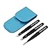 Prefer Beauty 3-Piece Stainless Steel Slanted Pointed and Square Tweezers Kit