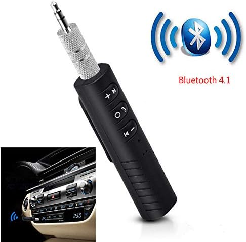 Bluetooth Receiver, ROFAKU Bluetooth Adapter Wireless Aux Receiver 4.1 Bluetooth Hands-Free Car Kit Bluetooth Transmitter with Clips Design 3.5mm Stereo Output for Home Audio/Car Stereo System