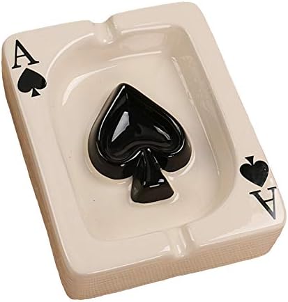LOVEZMY Playing Cards Ash Tray, Ceramics Ashtrays European Creative Hotel Ashtray Living Room Table Craft Desktop Decoration (2 Pieces),D