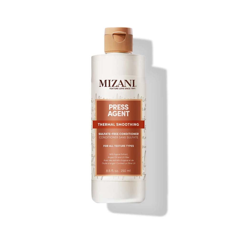 Mizani Smoothing Conditioner, Moisturising and Detangling Formula, Preps Hair for Thermal Styling, Enriched With Argan Oil and Agave Extract, Sulphate-Free, Press Agent Smoothing Conditioner, 250ml