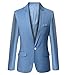 Mens Slim Fit Casual One Button Blazer Jacket (302 Light Blue, M)