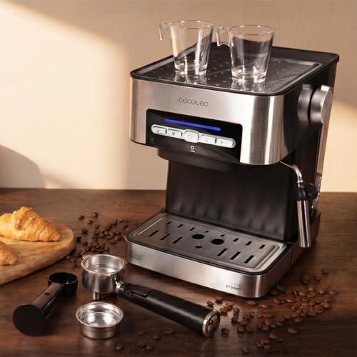 Machine à Café Espresso Power Espresso 20 Matic Elite. 850W, Pression 20 Bars, Réservoir 1,5 Litres, Mousseur Orientable, Commande Numérique, Mode Auto, Acier
