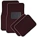 OxGord 4 Piece Luxe Carpet-Floor-Mats Set for Car - Rubber-Lined All-Weather Heavy-Duty Protection for All Vehicles, Burgundy Red