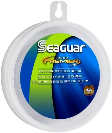 SeaguarFluoro Premier Big Game Saltwater Fishing Line Shock Leader, 100% Fluorocarbon, Clear, Multiple Sizes