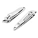 uxcell 2 PCS Angled Nail Clipper Set, Metal Slanted Edge Nail Cutting Clippers for Women and Men, Sharp Fingernail Cutter Toenail Clippers for Thick Toenails, Silver